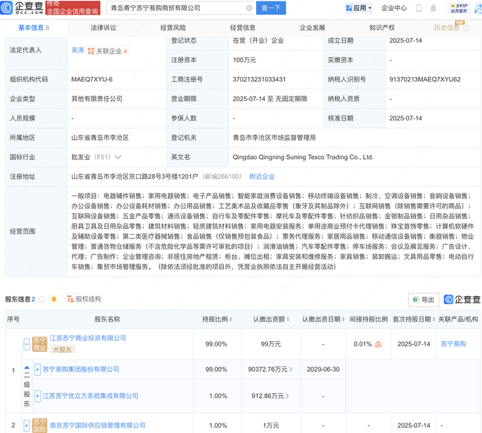 ST易购在青岛投资成立商贸新公司，拓宽电器辅件销售布局